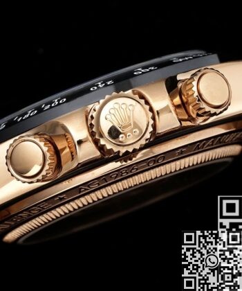 Custom Rolex Daytona Fake Artisans de Genève Rose Gold Black