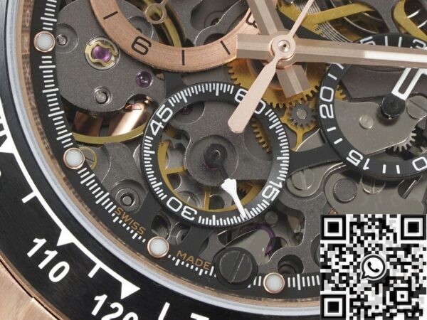 Custom Rolex Daytona Fake Artisans de Genève Rose Gold Black