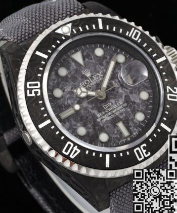 Sea Dweller Rolex Black​ DIW Custom Carbon Fiber Case Watch