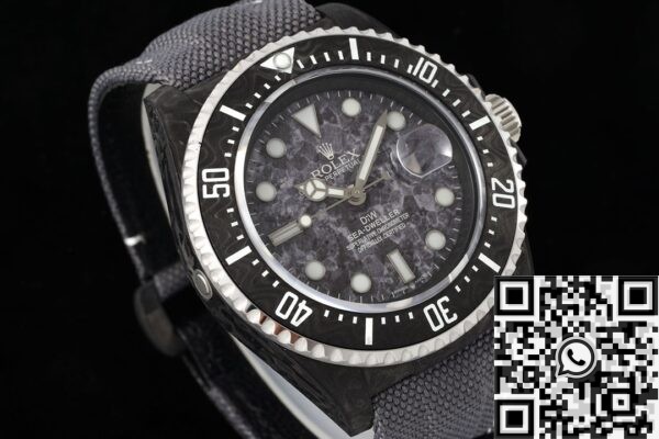 Sea Dweller Rolex Black​ DIW Custom Carbon Fiber Case Watch