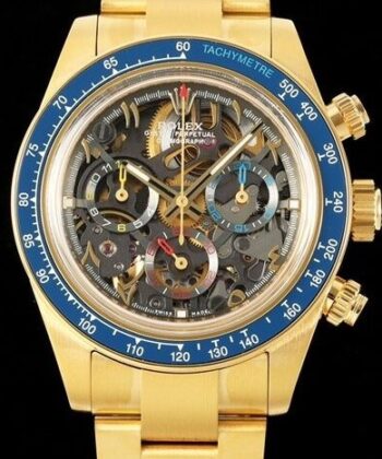 Blue Face Daytona Rolex Artisans de Genève Golden Hollowing