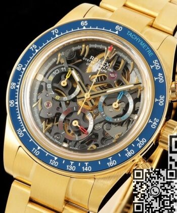 Blue Face Daytona Rolex Artisans de Genève Golden Hollowing