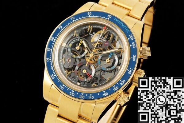 Blue Face Daytona Rolex Artisans de Genève Golden Hollowing