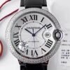 Cartier Ballon Bleu 42MM Diamond Silver Dial Watch AF Factory