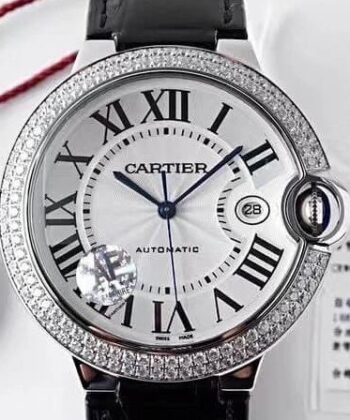 Cartier Ballon Bleu 42MM Diamond Silver Dial Watch AF Factory