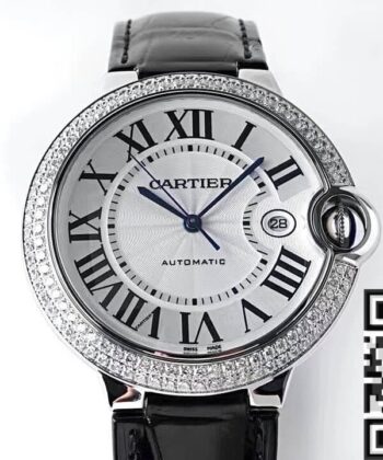 Cartier Ballon Bleu 42MM Diamond Silver Dial Watch AF Factory