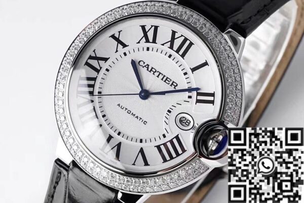 Cartier Ballon Bleu 42MM Diamond Silver Dial Watch AF Factory