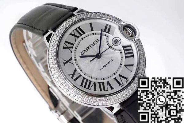 Cartier Ballon Bleu 42MM Diamond Silver Dial Watch AF Factory