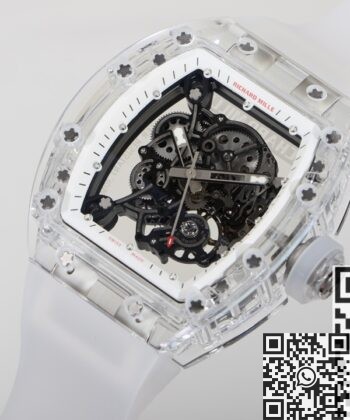 Custom Richard Mille RM055 CN Crystal White Dial Watch
