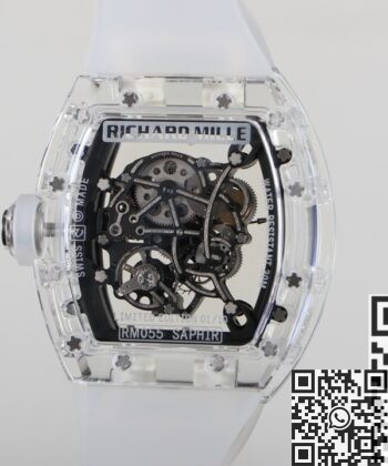Custom Richard Mille RM055 CN Crystal White Dial Watch