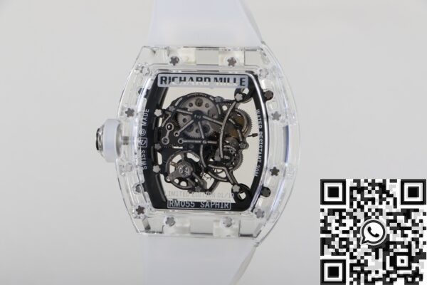 Custom Richard Mille RM055 CN Crystal White Dial Watch