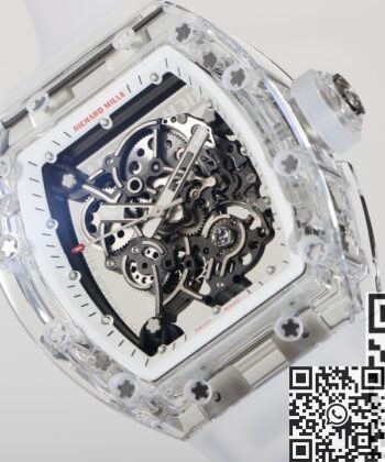 Custom Richard Mille RM055 CN Crystal White Dial Watch