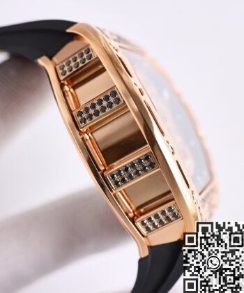 CN Richard Mille RM052 Rose Gold Black Diamond Case Watch