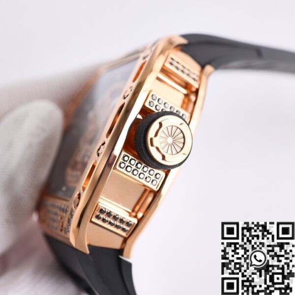 CN Richard Mille RM052 Rose Gold Black Diamond Case Watch