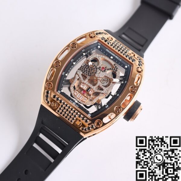 CN Richard Mille RM052 Rose Gold Black Diamond Case Watch