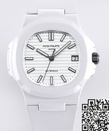 Patek Philippe Nautilus White Dial AET Custom Ceramic Watch