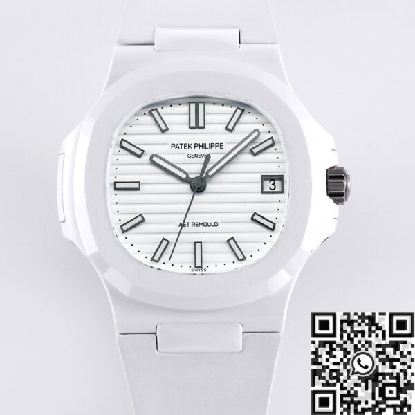 Patek Philippe Nautilus White Dial AET Custom Ceramic Watch