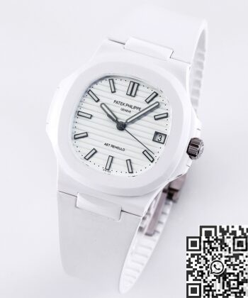Patek Philippe Nautilus White Dial AET Custom Ceramic Watch