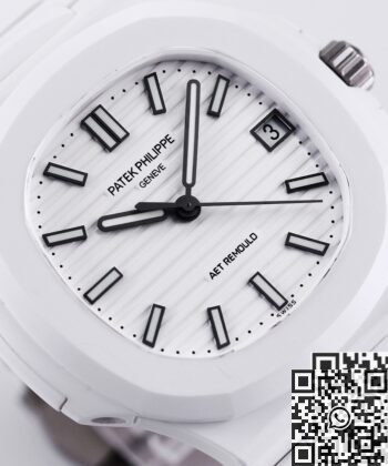 Patek Philippe Nautilus White Dial AET Custom Ceramic Watch
