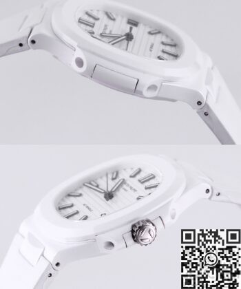 Patek Philippe Nautilus White Dial AET Custom Ceramic Watch