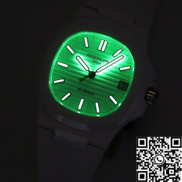 Patek Philippe Nautilus White Dial AET Custom Ceramic Watch