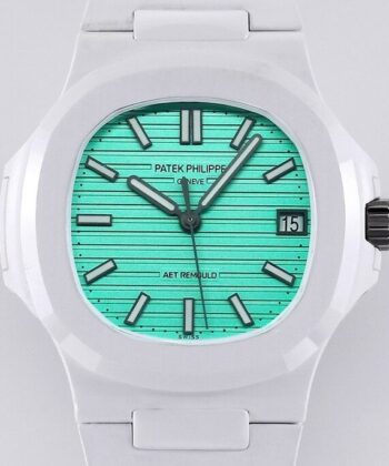 Patek Philippe Nautilus Leather Strap​ AET Custom​ Green White