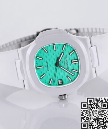 Patek Philippe Nautilus Leather Strap​ AET Custom​ Green White