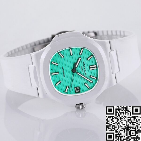 Patek Philippe Nautilus Leather Strap​ AET Custom​ Green White