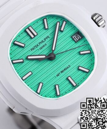 Patek Philippe Nautilus Leather Strap​ AET Custom​ Green White