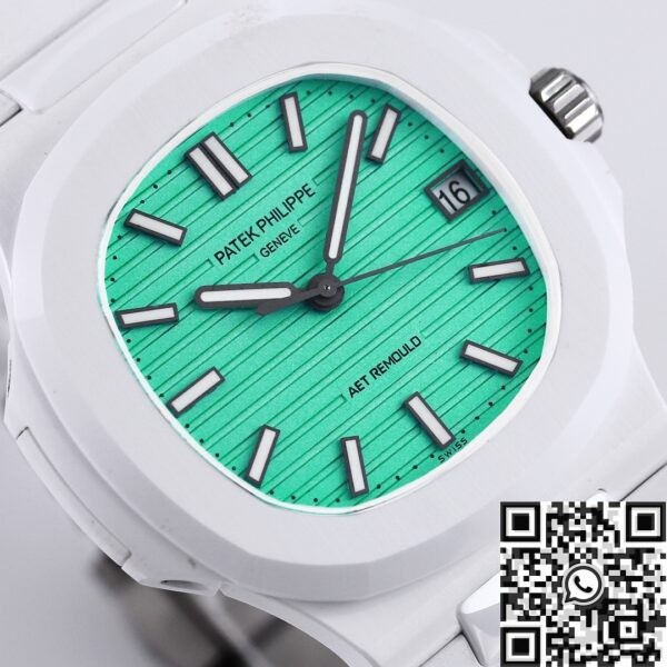 Patek Philippe Nautilus Leather Strap​ AET Custom​ Green White