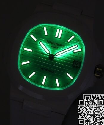 Patek Philippe Nautilus Leather Strap​ AET Custom​ Green White