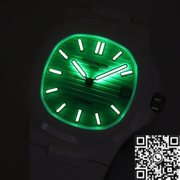 Patek Philippe Nautilus Leather Strap​ AET Custom​ Green White