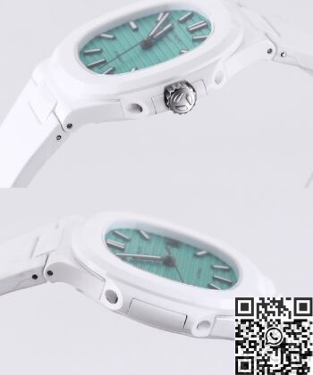 Patek Philippe Nautilus Leather Strap​ AET Custom​ Green White