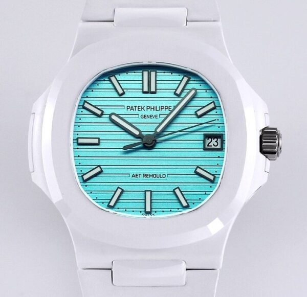 AET Custom Patek Philippe White Nautilus Tiffany Blue Dial White
