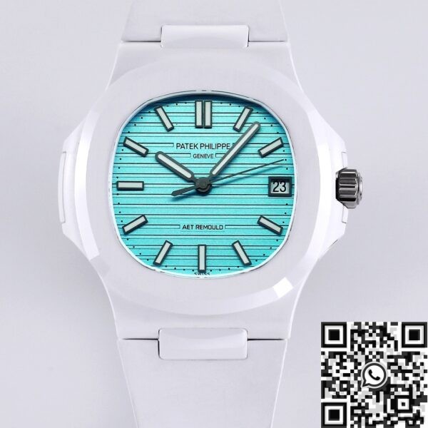 AET Custom Patek Philippe White Nautilus Tiffany Blue Dial White