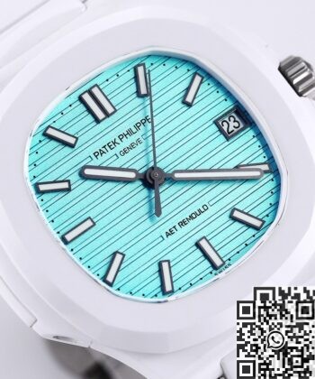 AET Custom Patek Philippe White Nautilus Tiffany Blue Dial White