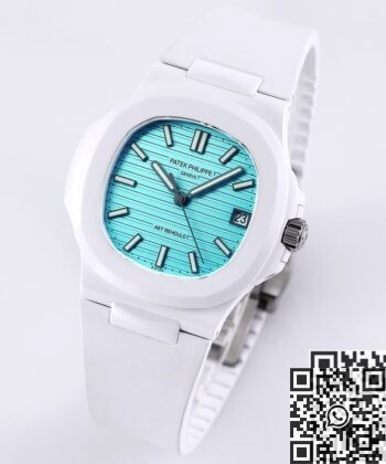 AET Custom Patek Philippe White Nautilus Tiffany Blue Dial White