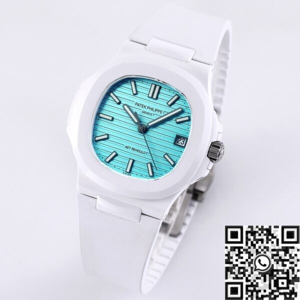 AET Custom Patek Philippe White Nautilus Tiffany Blue Dial White