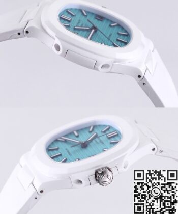 AET Custom Patek Philippe White Nautilus Tiffany Blue Dial White