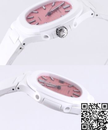 Custom Nautilus AET Patek Philippe Pink Dial White Ceramic