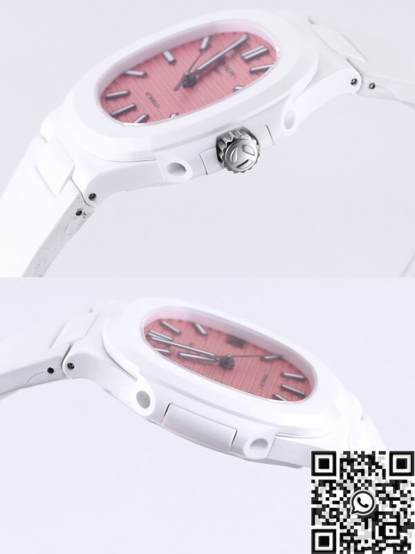 Custom Nautilus AET Patek Philippe Pink Dial White Ceramic