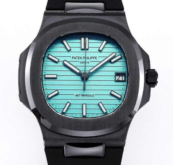 Patek Philippe Nautilus 40MM AET Custom Tiffany Blue Dial Black