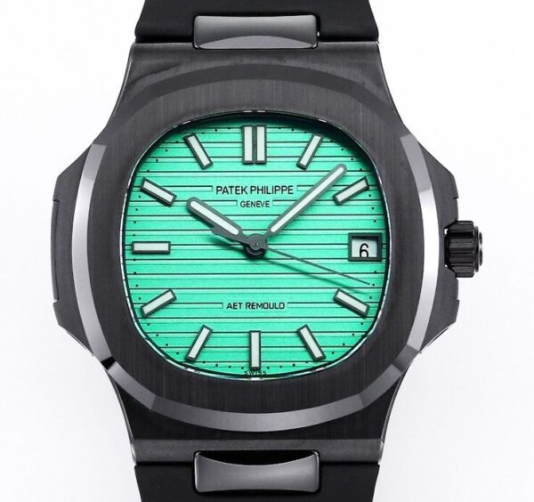 Nautilus Green Dial AET Custom Patek Philippe Black Ceramic