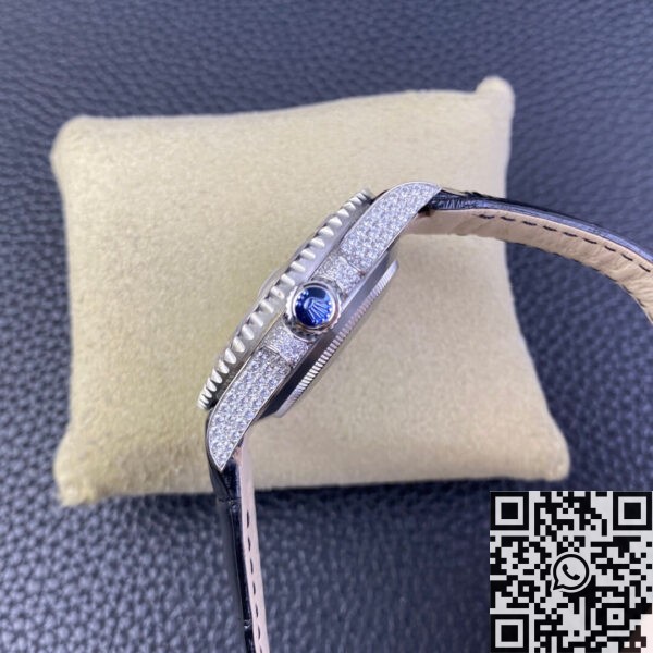 IPK Custom Rolex Submariner Rainbow Diamond Bezel Black 40