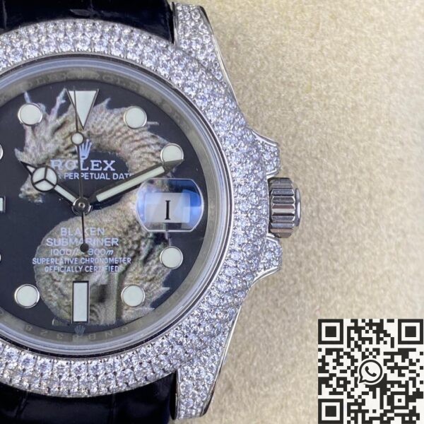 Rolex Submariner Band IPK Custom Diamond Set Dragon 40