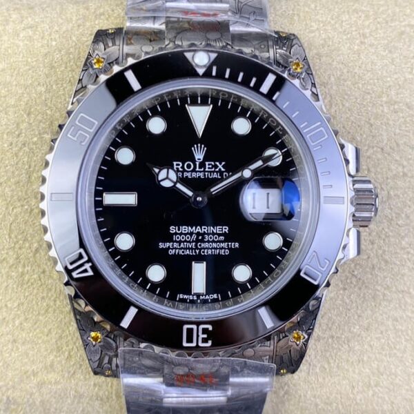 Submariner Two Tone Rolex CN Custom Carving Tattoo Craft