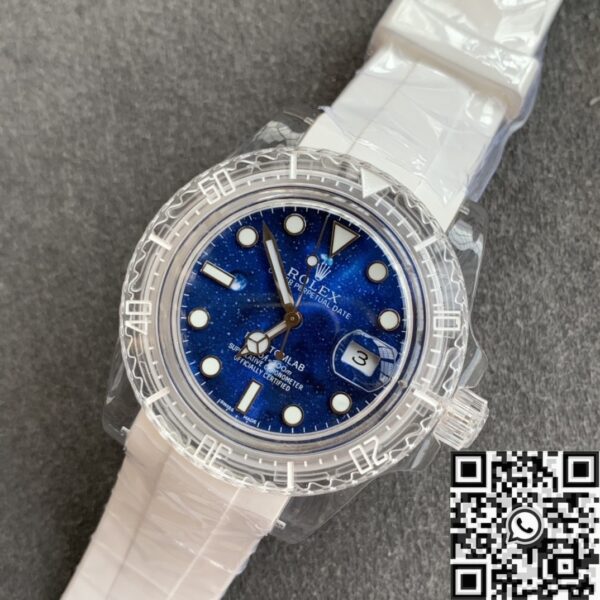 CN Custom Rolex Acrylic Clear Submariner Blue Star Dial 40mm