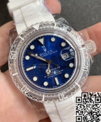 CN Custom Rolex Acrylic Clear Submariner Blue Star Dial 40mm