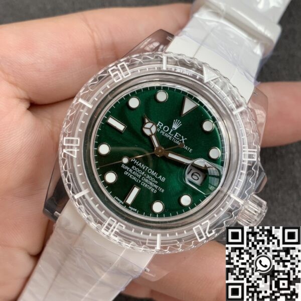 CN Custom Submariner Acrylic Clear Rolex Dark Green Dial 40mm