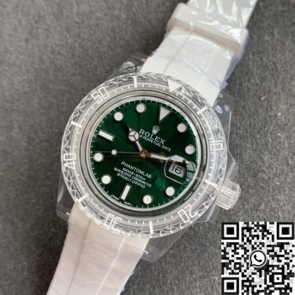 CN Custom Submariner Acrylic Clear Rolex Dark Green Dial 40mm